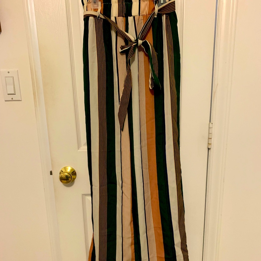 Paper bag, wide leg pants
